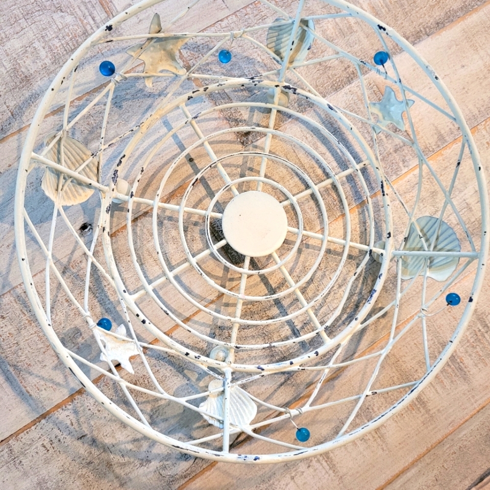 New White Nautical Wire Basket